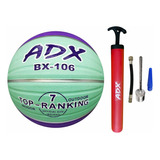 Balon Basquet Bx106 #7 + Bomba Adx Peso/medida Reglamentaria