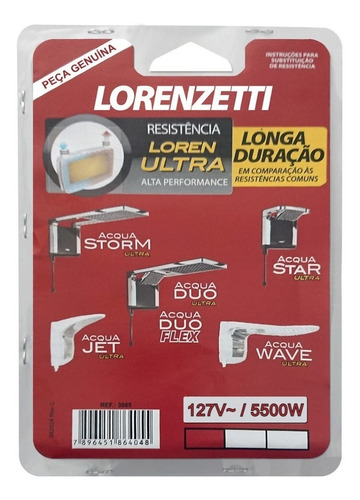 Resistência Loren Ultra P/ Acqua Storm Duo Star Lorenzetti