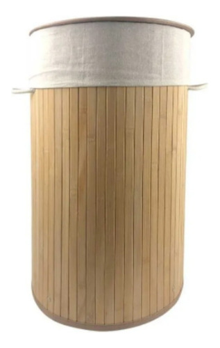 Cesto Bambu Para Ropa Redondo Plegable Con Tapa Bamboo 