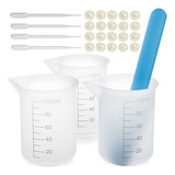 Kit De Tazas Medidoras De Silicona Con Barra De Helado De Si