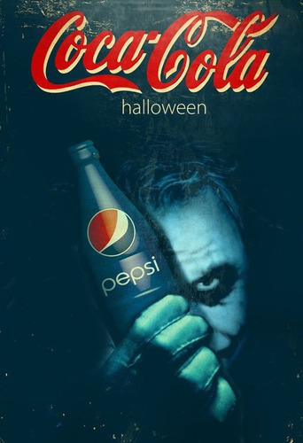 Adesivo Pepsi Halloween Coca Cola -art & Decor 30 Cm X 42 Cm