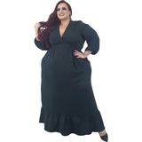 Vestido Manga Longa Lançamento Outono Inverno Moda Plus Size