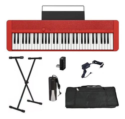 Kit Teclado Casio Casiotone Ct-s1 61 Teclas Bluetooth Red