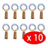 Pack 10 Luces Corcho Hada Alambre Micro Led Blanco Calido