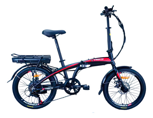 Bicicleta Electrica Plegable, Treck Motors, Negro/rojo