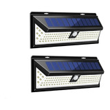 Pack X2 Foco Solar 120led Exterior Tenue/sensor/luz Full