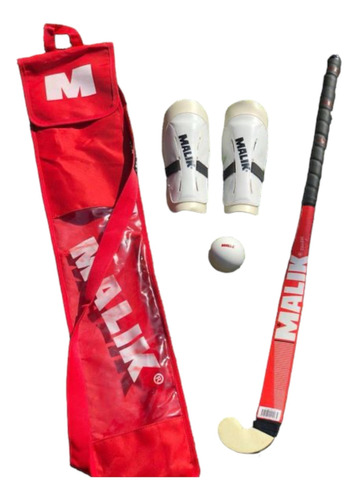 Set Hockey Malik Palo Madera+funda+bocha+canilleras