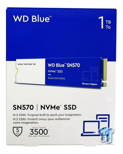 Disco Solido Ssd M.2 1tb Wd Blue Sn570 Nvme Pcie M.2 2280