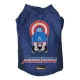 Roupa Capitão America Proteção Uv Cachorros Gatos Marvel Pet