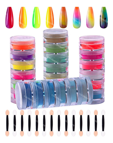 Kit De Uñas  Polvos Acrilicos Uña Glitter Para Uñas 24colore