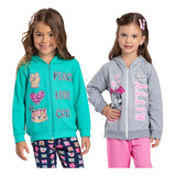 Kit 4 Conjuntos Moletom Infantil Feminino Inverno Menina Leg