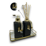 Kit Lavabo Banheiro Aromatizador Decorativo Com Bandeja