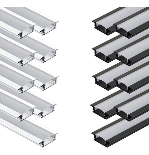 15 Barras 2 Metro Perfil Slim Alumínio Embutir Madeira Gesso Cor Da Luz Branco