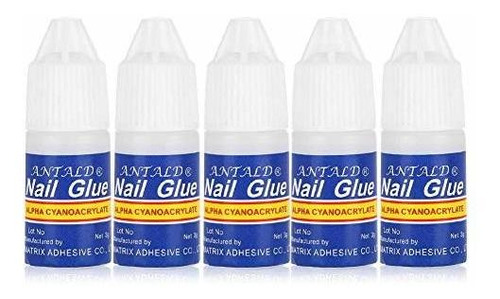 Pegamentos Para Uñas - 5 Bottle Professional Nail Glue, Powe