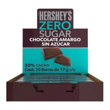 Chocolate Sin Azúcar Hershey's. 50% Cacao. Caja 10 Barras