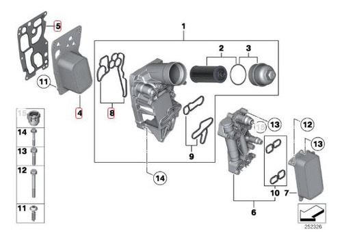 Enfriador De Aceite Para Bmw Serie 7 F02 Lci 730ld N57n Foto 2