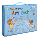 Set Arte Maleta X208 Piezas Caballete Crayon Acuarela Plumon