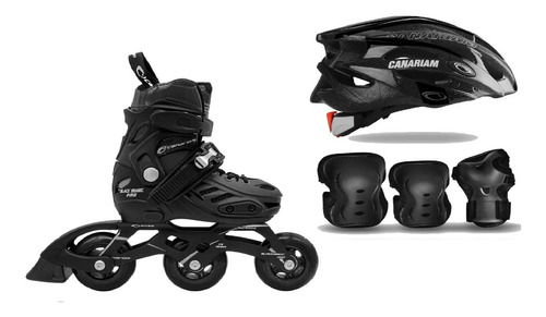 Combo Patines Canariam Black Magic Pro Plus+kitc4+cascosonic