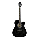 Violão Eletroacústica Vogga Vck370 Para Destros Black Flamed