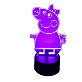 Peppa Pig Lámpara Led Fanart Infantil Decoración