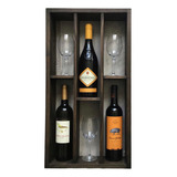 Cava Porta Botellas Vino Estante Elegante Madera Copas