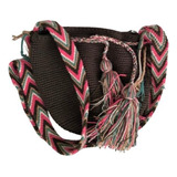 Mochila Wayuu Pequeña Unicolor Con Gasa Combinada Original 