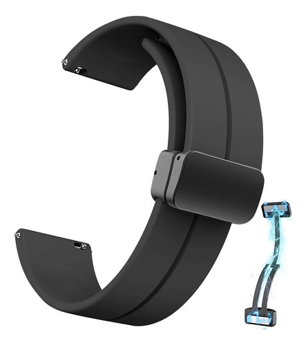 Pulseira 20mm Silicone Magnética Para Galaxy Active 2 44mm