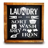 Cuadro Para Lavandería, Laundry Room 30 X 30 Cm Vintage