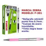 Boligrafo Acero Zebra 301 Caja Con 12 Pzas Incluye Envio