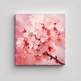 20x20cm Cuadro Living Cherry Blossom Red Pink Bastidor Mader