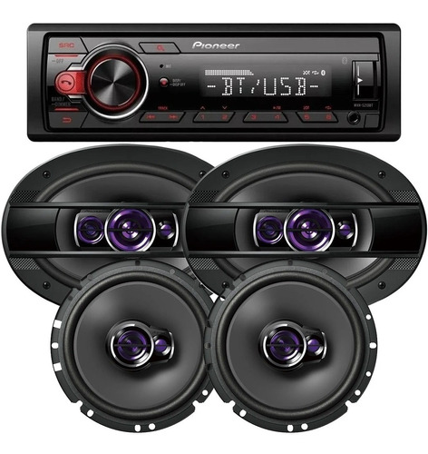 Pioneer Radio Bluetooth 218bt + 2 Falante 6 + 2 Falante 6x9