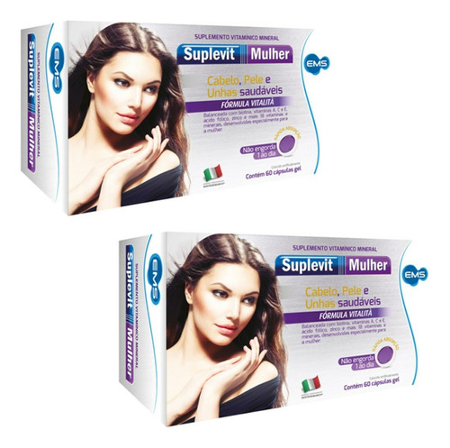 Kit 2 Suplevit Mulher C/ 60 Caps - Cabelo, Pele E Unhas