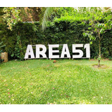 Cartel Publicidad Area 51 Letras Metal 3.70 Mts 3 Bloques