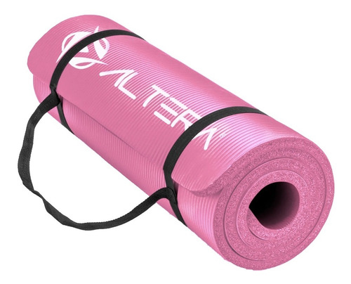 Tapete Yoga Portatil Ejercicio Pilates Correa Transportadora Color Rosa Claro