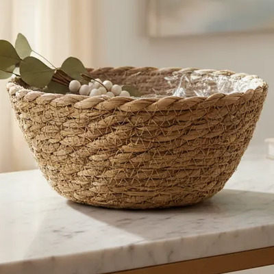 Canasto Cesto Organizador Yute Fibras Naturales 18x9cm | Envío gratis
