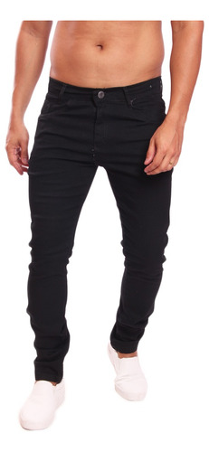 Calça Jeans Masculina Básica Black Denim Elastano Lycra 0130