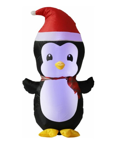 Inflable Navideño Pingüino Iluminado 1.07 M X 63 Cm X 40 Cm