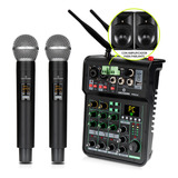 Mezclador De Audio Gc Pro4 2 Micrófonos Inalámbricos Uhf