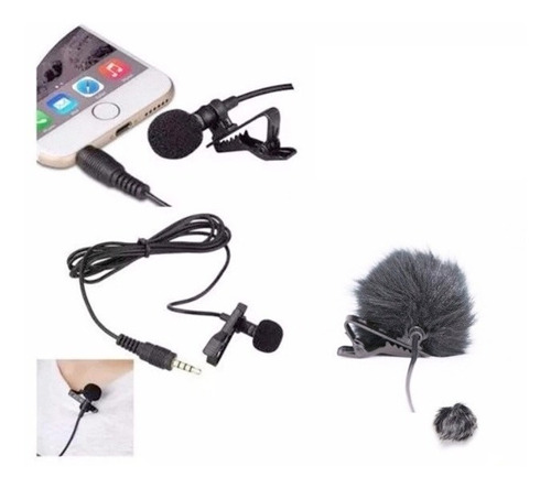 Microfono Lavalier Solapa Para Celular + Filtro Anti Viento