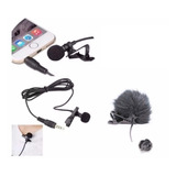 Microfono Lavalier Solapa Para Celular + Filtro Anti Viento