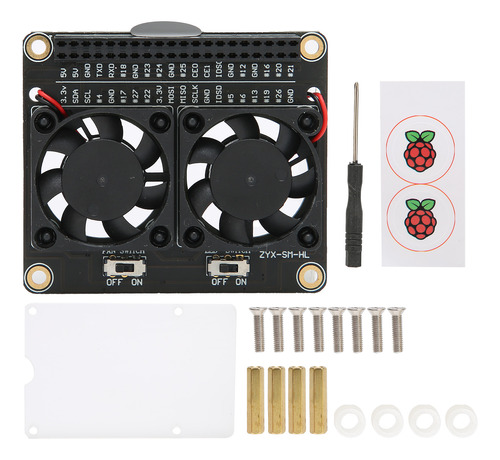 Ventilador De Doble Cpu Para Raspberry Pi 4b 3b+/3b 3a+