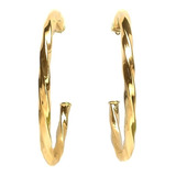 Aros Argolla Torcida 42mm Enchapado Oro 18 K