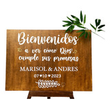 Cartel En Madera Bodas Letrero De Bienvenida Matrimonio 