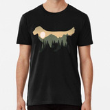 Remera Golden Retriever Perro Bosque Montaña Puesta De Sol R