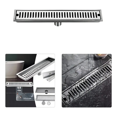 Ryvoxel Drenaje Piso Ducha Desagüe Cubierta Eliminación De 201 Acero 10*60cm, Coladera de Desagüe Regadera Lineal Rejilla Anti-Obstrucción para Baño, Cocina, Balcón, Lavandería, Hotel y Restaurante | MercadoLibre