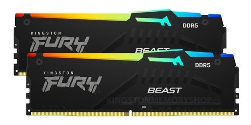 Memoria Ram Kingston Fury Beast 32gb Ddr5 Negro Rgb Cl38 /v