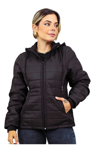 Jaqueta Forrada Feminina Puffer Bobojaco Nylon Matelado Frio