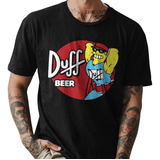 Playera Negra Estampado Cerveza Duff Simpson