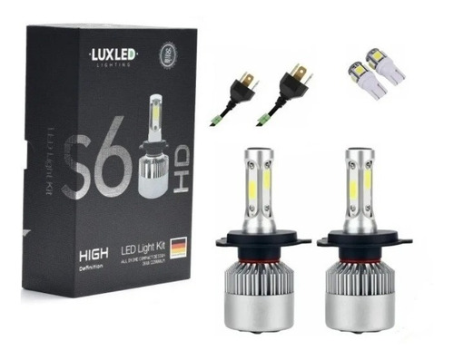 Led Cree S6 Plus H4 +led T10 Alta Baja Fiat Uno Duna Fiorino