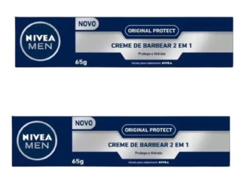 Kit 2 Creme De Barbear 2 Em 1 Original Protect 65g - Nivea